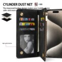 Wallet Multi-card Zipper Kickstand Magnetic Flip Leather Case For iPhone 16e 15 Pro Max 14 Plus 13 Mini 12 11 SE2 X XS XR 8 7 - Image 2