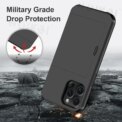 Case For iPhone 16 Pro Max 16 Plus 15 Pro 15 14 13 12 11 Wallet Card Holder Slide Slot Slim Hard PC Heavy Duty Protective Covers - Image 3