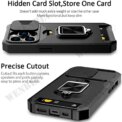 Case For iPhone 16 15 14 13 12 11 Pro Max Plus 8 Plus Mini Heavy duty protection with sliding camera cover and card clip Cover - Image 5