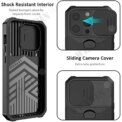Case For iPhone 16 15 14 13 12 11 Pro Max Plus 8 Plus Mini Heavy duty protection with sliding camera cover and card clip Cover - Image 3