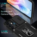 Case For Samsung S25 S24 S23 S22 S21  Ultra Plus FE A55 A35 A15 A54 A56 A36 4G 5G Ring Stand Armor Slide Camera Kickstand Cover - Image 5