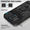 Phone Case For iPhone 17 16 15 14 13 12 11 Pro Max Plus SE Slide Camera Card Slot Military Grade Ring 360 Magnetic Back Cover - Image 4