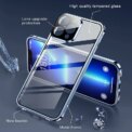 Clear 360° Full Protection Metal Magnetic Double-Sided Glass Press Phone Case for iPhone 16e 16 Pro Max 14 13 12 15 Pro Max Case - Image 5