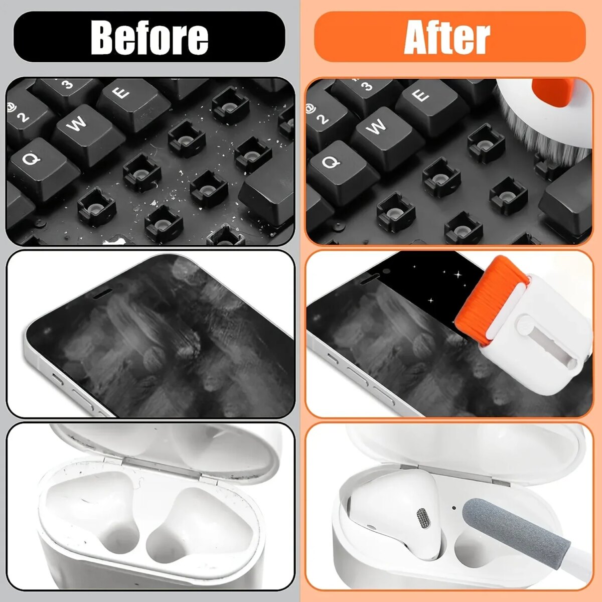 Cleaning brush for iPhone Airpods Phone slot charging port Earphone cleaning stick Laptop keyboard Digital camera lens wipe kit - Image 4
