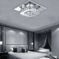 Single-Tier Crystal Ceiling Light 12W LED Cool White Polished Chrome, Semi-Flush Mount for Low Ceilings 20x20x8cm