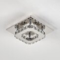 Single-Tier Crystal Ceiling Light 12W LED Cool White Polished Chrome, Semi-Flush Mount for Low Ceilings 20x20x8cm - Image 4