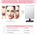 2X 3X Magnification Makeup Mirror Triple Told 22LED Lampstand Vanity Mirror Supports USB and Dry Battery Charging Square Mirror - Image 4