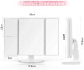 2X 3X Magnification Makeup Mirror Triple Told 22LED Lampstand Vanity Mirror Supports USB and Dry Battery Charging Square Mirror - Image 2