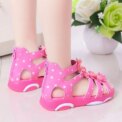 Girls Sandals Flowers Kids Roman Sandals Children Gladiator Shoes Soft Leather With Dots Zipper Pearl Beading Toddler 1-12 Years - Image 5