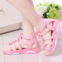 Girls Sandals Flowers Kids Roman Sandals Children Gladiator Shoes Soft Leather With Dots Zipper Pearl Beading Toddler 1-12 Years - Image 6