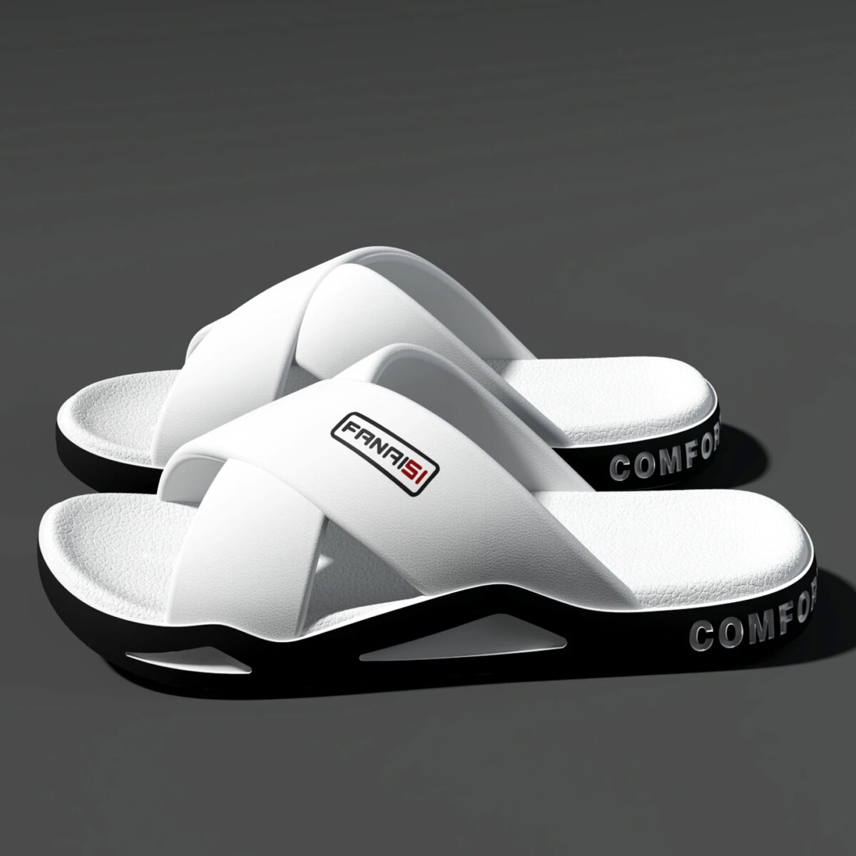 Men's Outdoor Fashion Sandals-Cross Strap Open Toe Slide Sandal,Non-Slip Bath Shower Slippers,Beach Shoes for Swimming & Walking - Image 3