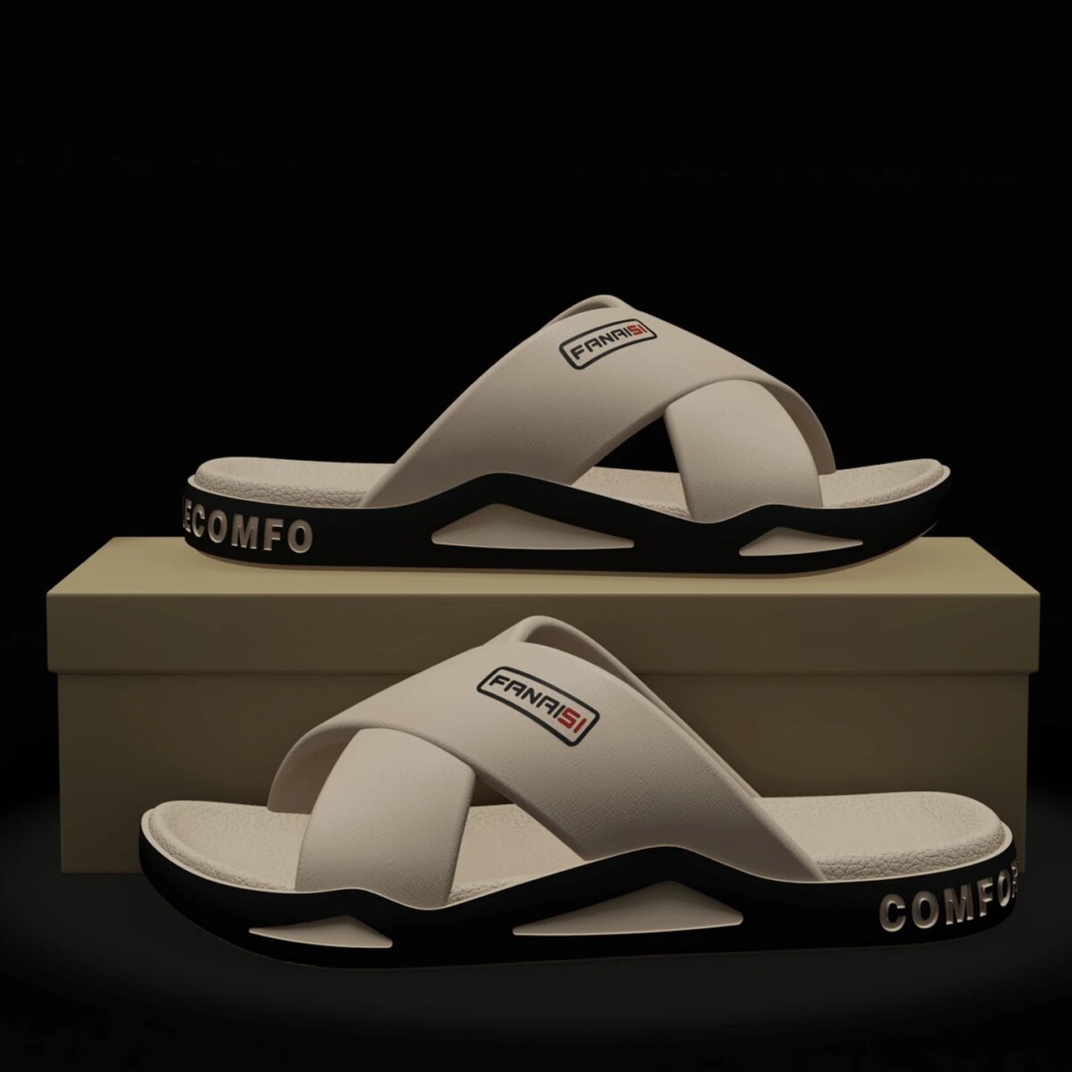 Men's Outdoor Fashion Sandals-Cross Strap Open Toe Slide Sandal,Non-Slip Bath Shower Slippers,Beach Shoes for Swimming & Walking - Image 4