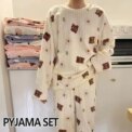 Women Girl Cute Clouds Coral Veet Pyjamas Set Winter Warm Fluffy Sleepwear UK - Image 6
