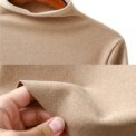 Female Thermal Underwear Long Sleeve Slimming Pajama Elastic Half-high Collar Warm Warming Accessory Light Khaki XXL - Image 4
