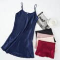 Women's Sexy Silk Satin Night Dress Sleeveless Nighties V-neck Nightgown Nightdress Plus Size Sleepwear Nightwear - Image 3
