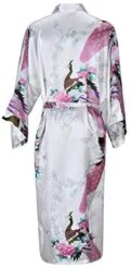Silk Satin Wedding Bride Bridesmaid Robe Floral Bathrobe Short Kimono Robe Night Robe Bath Robe Fashion Dressing Gown For Women - Image 2