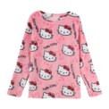 Winter Hello Kitty Pajama Top Kawaii Cartoon Pajama Y2K Warm Thickened Woman Top Plush Homewear Cute Sleepwear Shirts - Image 3