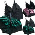 2PCS Womens Lace Sleepwear Lingerie Tops Shorts Set Babydoll Casual Pajamas Nightwear - Image 5