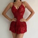 G-string Nightgown Set For Sexy Woman Summer Night Dress Ultra-thin See-through Pajama Sets Lace Sleepwear Suspender Lingerie - Image 4