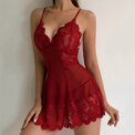 G-string Nightgown Set For Sexy Woman Summer Night Dress Ultra-thin See-through Pajama Sets Lace Sleepwear Suspender Lingerie - Image 5