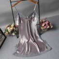 Sexy Lace Patchwork Camisole Lingerie Silk Dress Sleepwear Nightgown Women's Nightgowns - Image 4