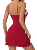 Pajamas Women Sleepwear Sexy Lingerie Sleeveless V-neck Straps Lace Silk Satin Dress Nighties Nightgown Nightwear Sleepshirts - Image 4