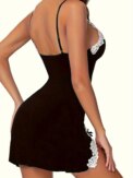 Pajamas Women Sleepwear Sexy Lingerie Sleeveless V-neck Straps Lace Silk Satin Dress Nighties Nightgown Nightwear Sleepshirts - Image 2