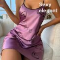 Women Sleeveless Sleepwear Mini Pajamas Spaghetti Sling Home Clothes Nighty Satin Soft Sexy Simple Female Nightwear - Image 5
