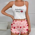 Summer Women's Milk Silk Printed Crown & Flamingo Shorts  Tank Top Two-Piece Set Casual Loungewear Homewear Sleepwear - Image 2