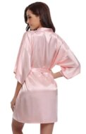 RB032 2018 New Silk Kimono Robe Bathrobe Women Silk Bridesmaid Robes Sexy Navy Blue Robes Satin Robe Ladies Dressing Gowns - Image 3