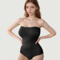 Modishion Women's Sexy Tube Top Shapewear Tummy Control Butt Lifting Slimming Bodysuit Top Open Crotch - Image 4