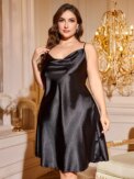 Plus size women's sexy Spaghetti Strap Nightgown solid color comfortable home pajamas