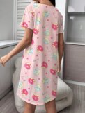 Standard Size Women's All Year Round Spring and Summer Casual Romantic Donut Print Cute Nightgown - Image 2