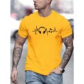 Men's Summer Earbuds Printed Round Neck Short Sleeve Casual Cotton T-shirt New Fashion Daily Loose Size Couple Street T-shirt - Image 4