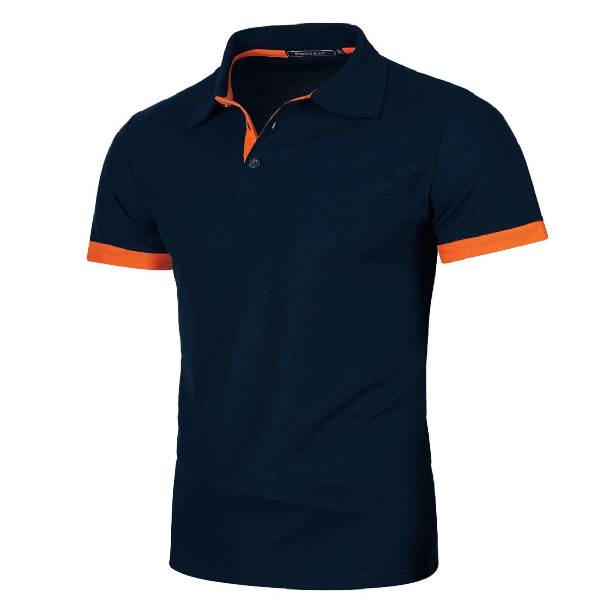 Men's short sleeve color matching fashion with men's lapel short sleeve - Image 3
