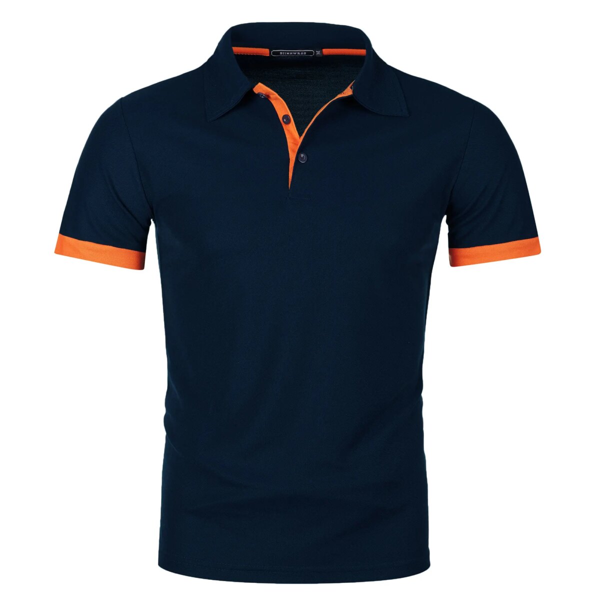 Men's short sleeve color matching fashion with men's lapel short sleeve - Image 2