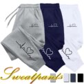 Hot Sales Unisex Sweatpants Daily Casual Pants High Quality Fitness Tracksuit Trousers Heart Print Street Sport Jogging Pants