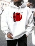 Japanese Cartoon Printing Men Hoody O-Neck All Match Loose Sweatshirt Fashion Fleece Basic Daily Hoodie Autumn Novelty Clothes - Image 4