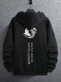Japanese Cartoon Printing Men Hoody O-Neck All Match Loose Sweatshirt Fashion Fleece Basic Daily Hoodie Autumn Novelty Clothes - Image 3