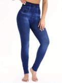 Flat Fashionable Tight Pants For Women Imitating Denim Legging Elastic Fitness And Yoga Pants Sexy Pencil Pants - Image 2