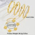 Europe and the United States hot stainless steel four-leaf clover lucky bracelet fashion women's nail bracelet gold bangles - Image 4