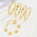 Europe and the United States hot stainless steel four-leaf clover lucky bracelet fashion women's nail bracelet gold bangles - Image 2