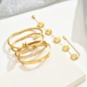 Europe and the United States hot stainless steel four-leaf clover lucky bracelet fashion women's nail bracelet gold bangles - Image 3