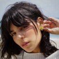 Vintage Stainless Steel Double Layer Striped Texture Stud Earrings for Women Statement Gold Plated Round Earrings Luxury Jewelry - Image 2