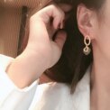 2023 New Heart Shaped Earrings Fashion Golden Earrings D Letter Zircon Heart Shaped Pendant Retro Versatile Women's Jewelry - Image 3