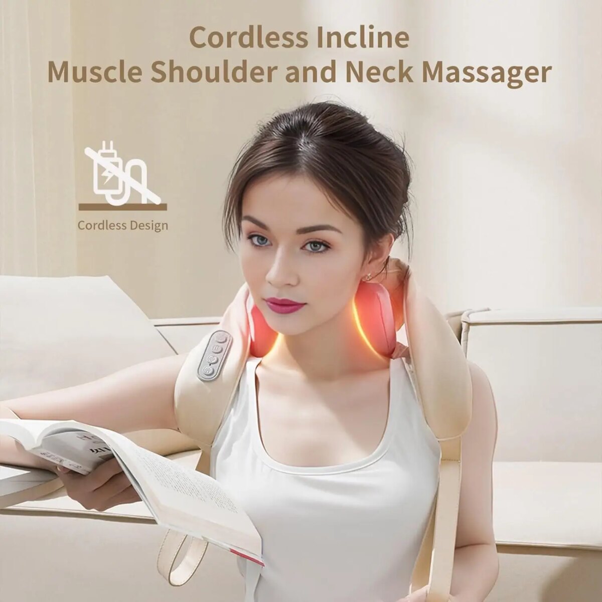 20W Brushless Motor Neck And Shoulder Massager Wireless Shoulder And Back Kneading Massage Shawl Neck masajeador - Image 2