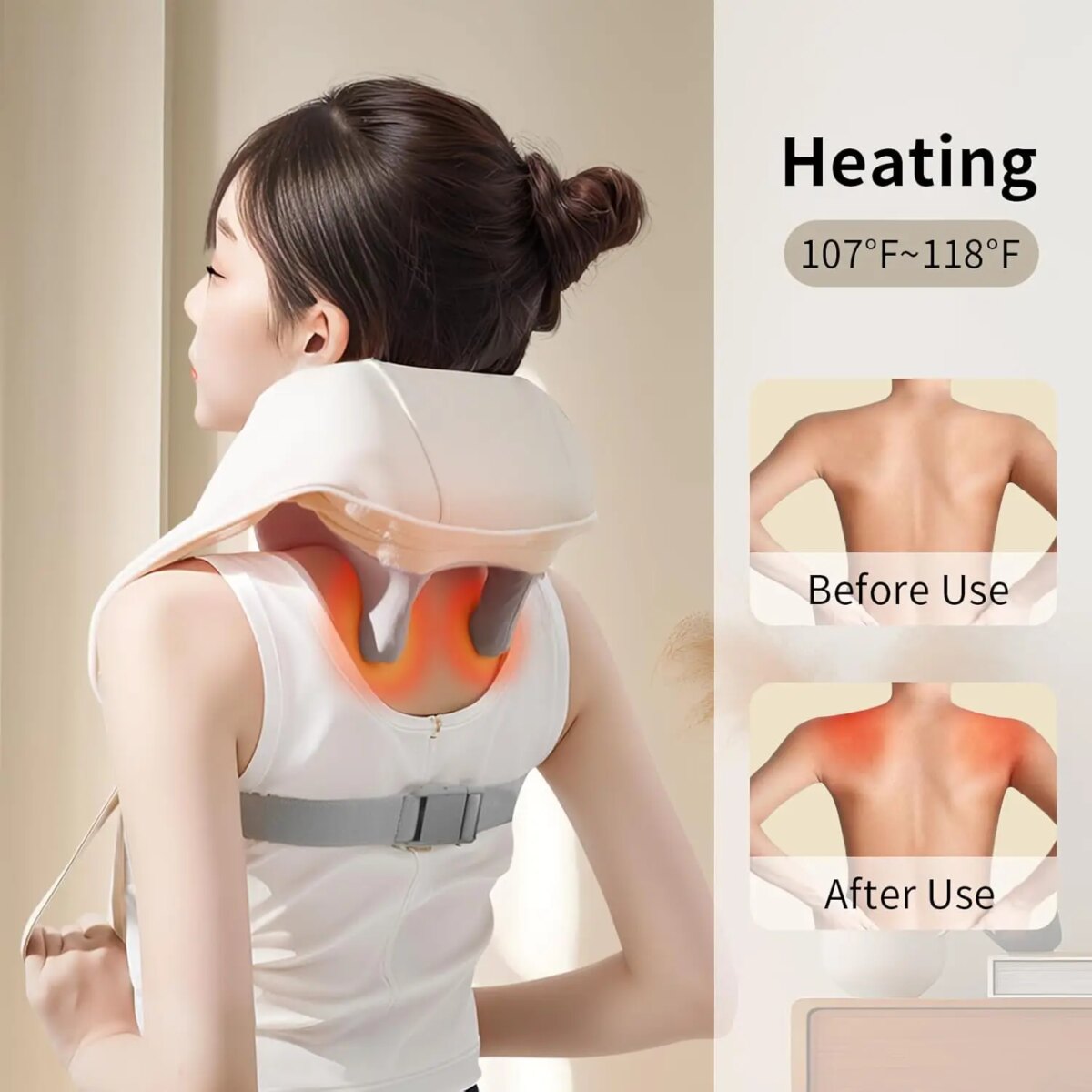 20W Brushless Motor Neck And Shoulder Massager Wireless Shoulder And Back Kneading Massage Shawl Neck masajeador - Image 5