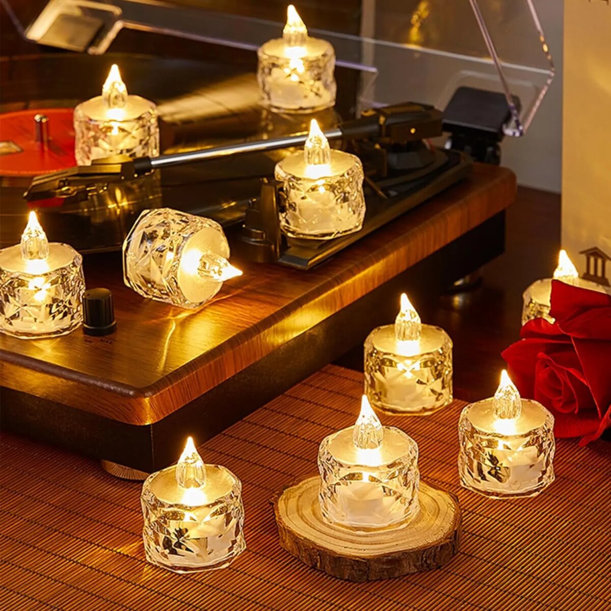 Flameless LED Light Candle LED Crystal Candle Light Transparent Shell Electronic Night Lamp Dating Party Holiday Home Decoration - Image 1