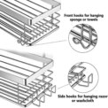 Bathroom Shower Organizer Shower Shelf Adhesive Stainless Steel Shelves Bathroom Storage No Drilling Wall Mounted Shower Rack - Image 6