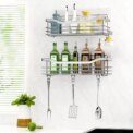 Bathroom Shower Organizer Shower Shelf Adhesive Stainless Steel Shelves Bathroom Storage No Drilling Wall Mounted Shower Rack - Image 5